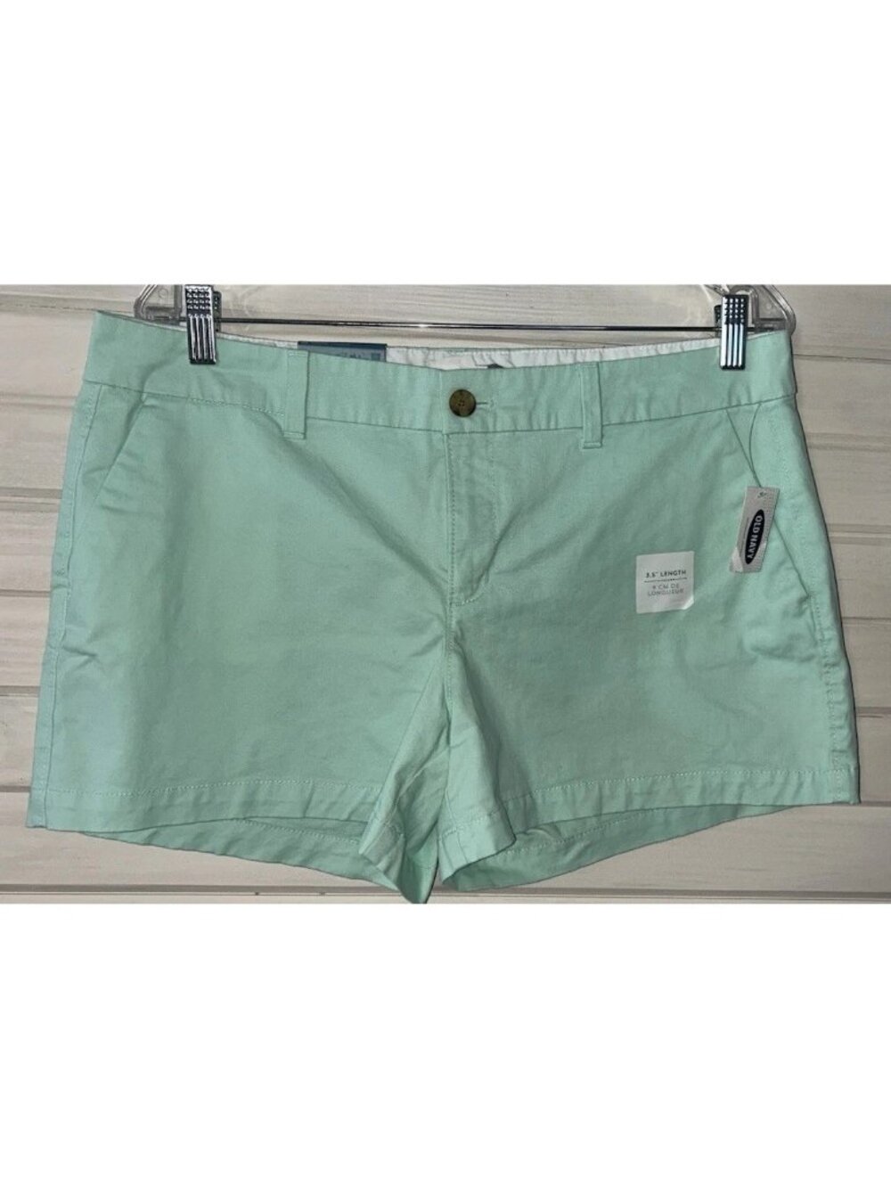 NWT Old Navy Sz 10 Mint Green Chino Shorts Flat Front Cotton Stretch Pockets